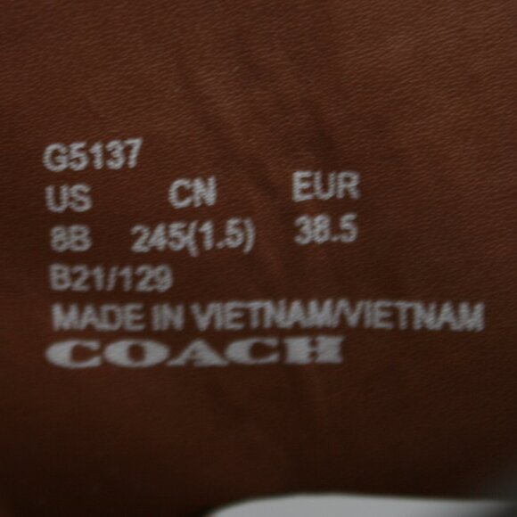 Coach Ladies 8 Gable Khaki/Saddle Signature Platform Slides Mules Sandals Shoes - Picture 8 of 12